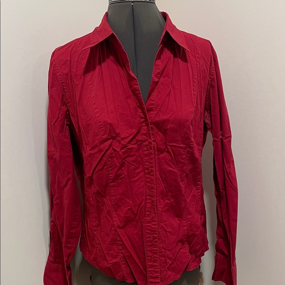 St. John's Bay Women's Crimson Button-Down Shirt